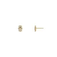 Icy Hamsa Hand Stud Earrings yellow (14K) main - Popular Jewelry - New York