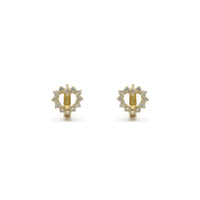 Icy Heart Outline Huggie Earrings (14K) front - Popular Jewelry - New York