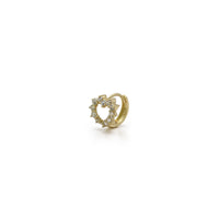 Icy Heart Outline Huggie Earrings (14K) lado - Popular Jewelry - New York