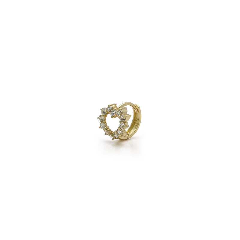 Icy Heart Outline Huggie Earrings (14K) side - Popular Jewelry - New York