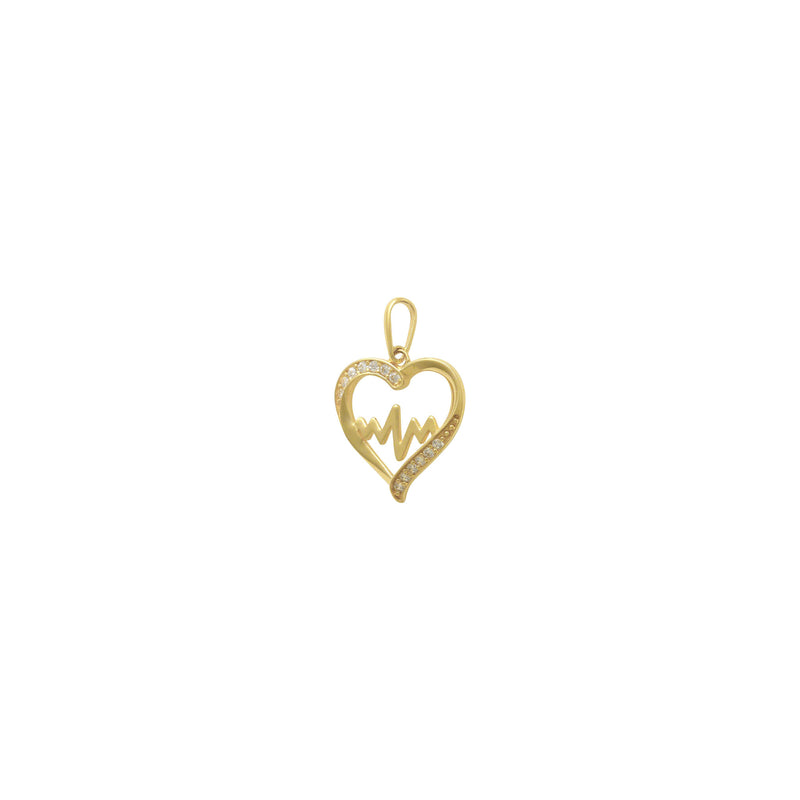 Icy Heartbeat Contour Pendant (14K) side - Popular Jewelry - New York
