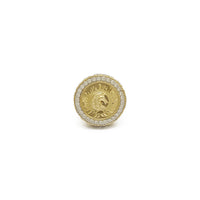 Icy Horse Head Signet Ring (14K) front - Popular Jewelry - New York