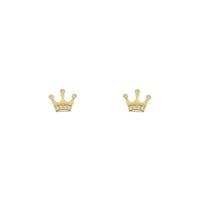 Anting-anting Stud Mahkota Raja Ais (14K) di hadapan - Popular Jewelry - New York