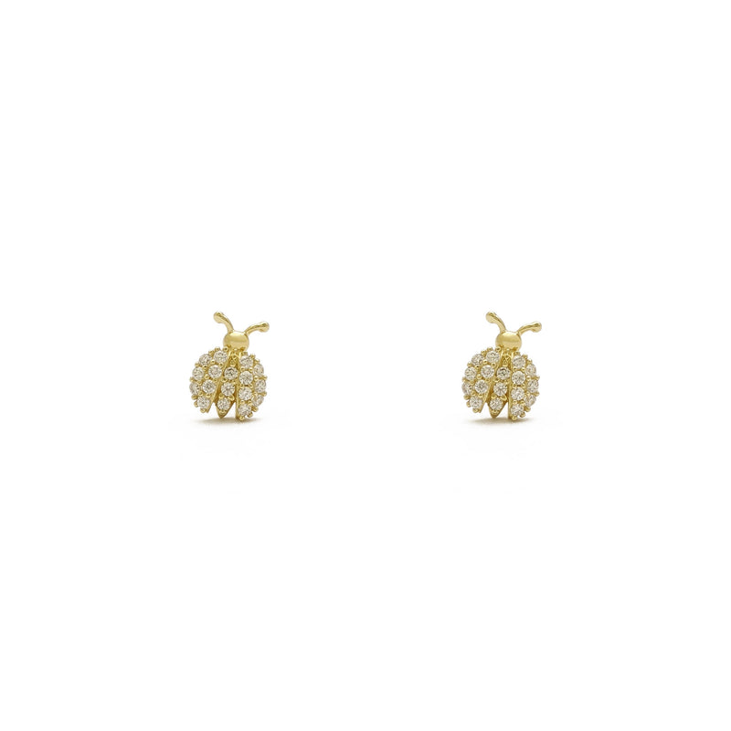 Icy Ladybug Stud Earrings (14K) front - Popular Jewelry - New York