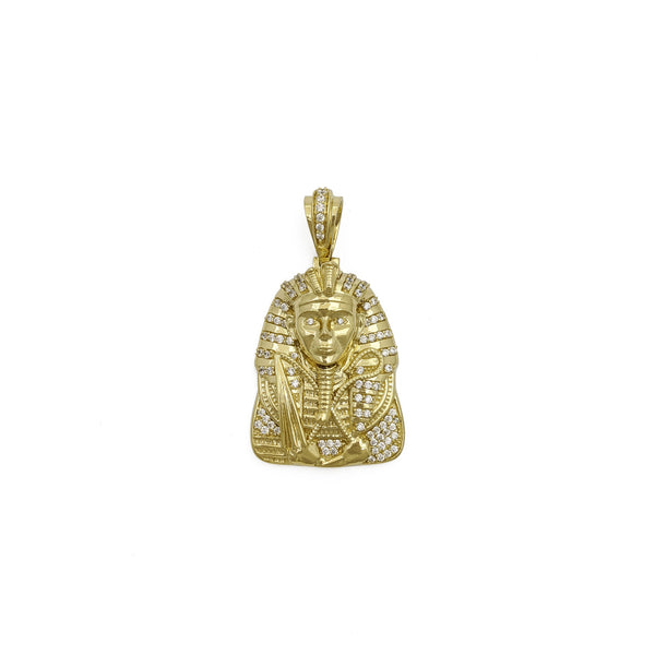 Icy Pharaoh King Tut Pendant (14K) front - Popular Jewelry - New York