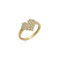 Ledainā pikseļa sirds gredzens (14K) diagonāle — Popular Jewelry - Ņujorka