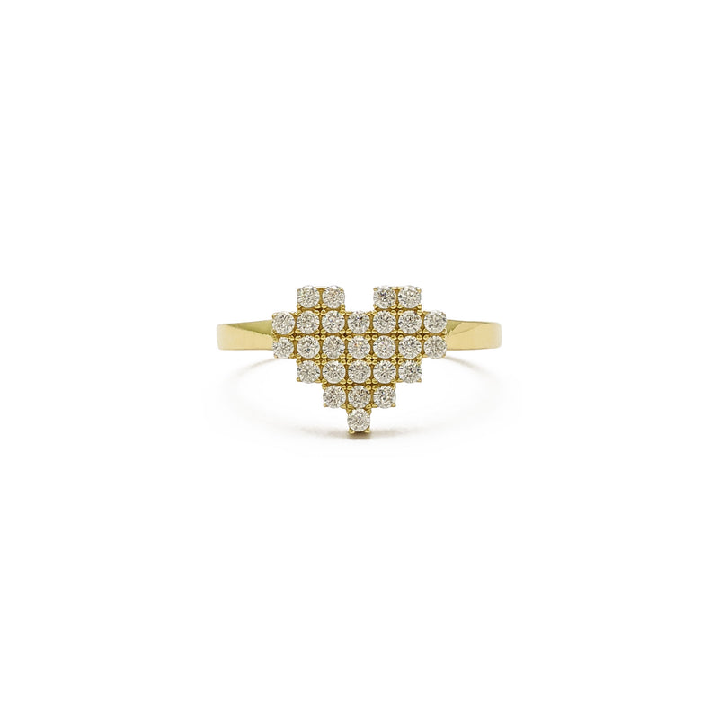 Icy Pixel Heart Ring (14K) front - Popular Jewelry - New York