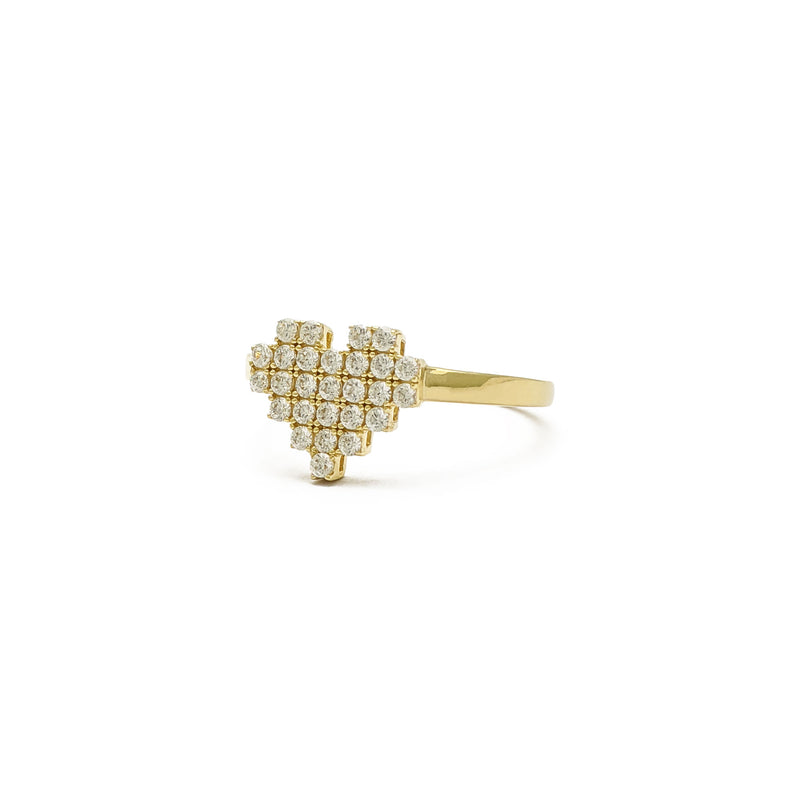 Icy Pixel Heart Ring (14K) side - Popular Jewelry - New York