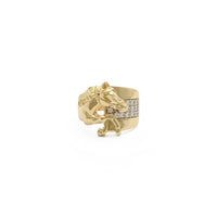 Icy Racing Horse Ring (14K) front - Popular Jewelry - New York