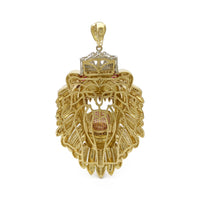 Icy Roaring Lion King Pendant (14K) back - Popular Jewelry - New York