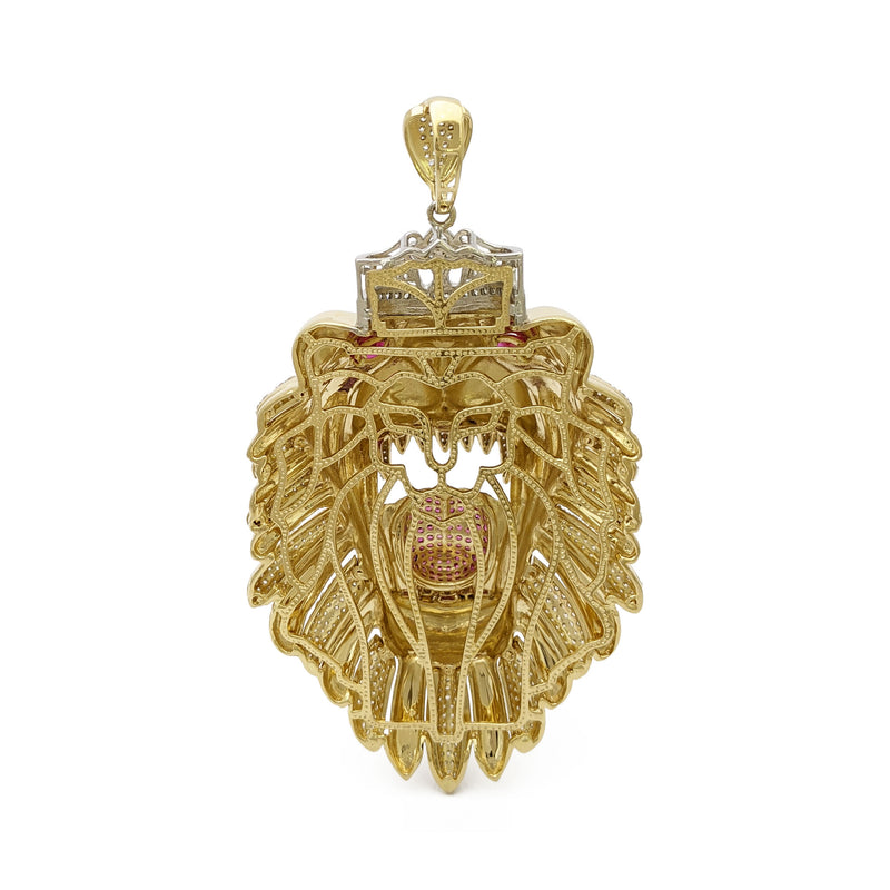 Icy Roaring Lion King Pendant (14K) – Popular J