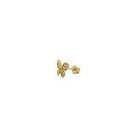 Icy Rounded Butterfly Stud Earrings (14K) side - Popular Jewelry - New York