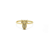 Icy Solitaire Owl Ring (14K) front - Popular Jewelry - New York