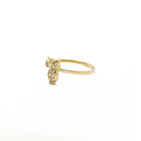 Icy Solitaire Owl Ring (14K) side - Popular Jewelry - New York