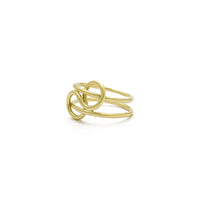 Interlaced Figure Eight Double Band Ring (14K) side - Popular Jewelry - New York