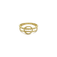 Interlocked Circle Half Beaded Ring (14K) front - Popular Jewelry - New York