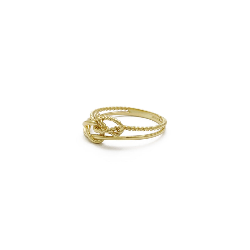 Intertwined Figure Eight Knots Ring (14K) side - Popular Jewelry - New York