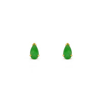 Jade Teardrop Stud Earrings (14K) front - Popular Jewelry - New York