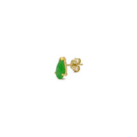 Earrings Stud Jade Teardrop (14K) side - Popular Jewelry - New York