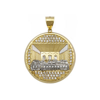 Pendant Medaliwn Pave Swper Olaf (14K) blaen - Popular Jewelry - Efrog Newydd