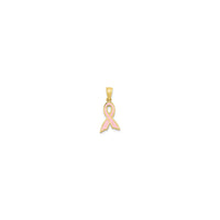 Mini Pink Awareness Ribbon Pendant (14K) front - Popular Jewelry - New York
