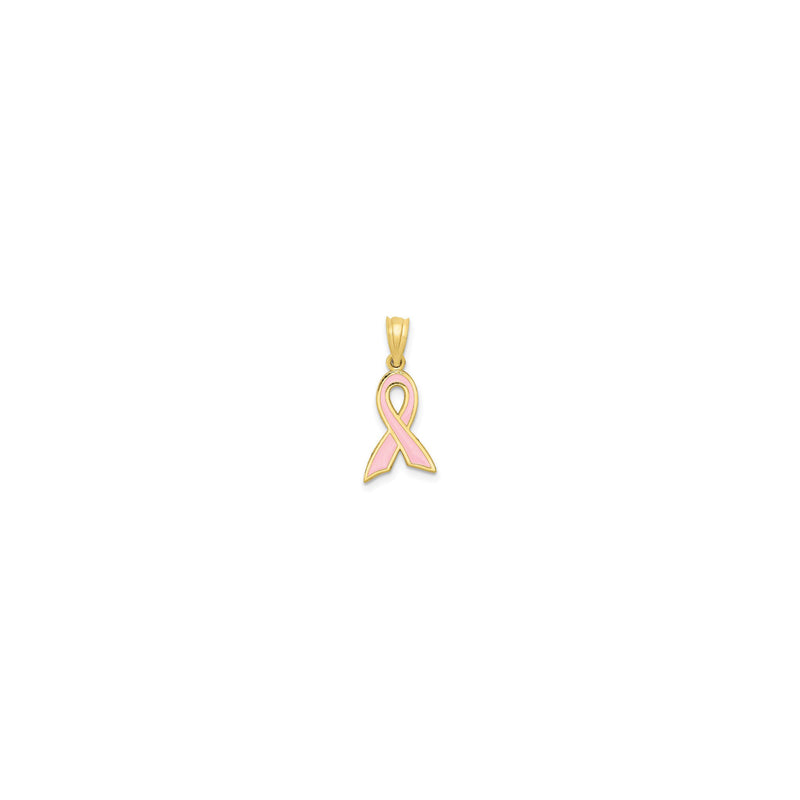 Mini Pink Awareness Ribbon Pendant (14K) front - Popular Jewelry - New York