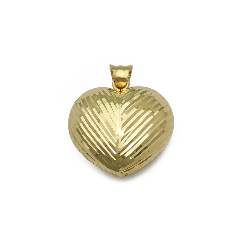 Oblique Stream Heart Pendant (14K) front - Popular Jewelry - New York