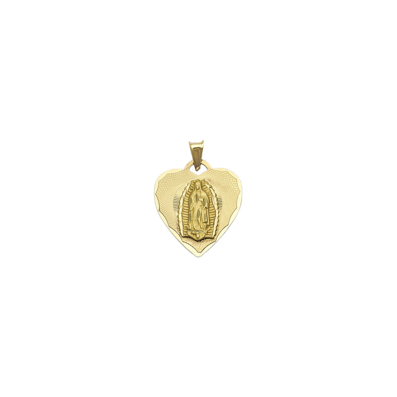 Our Lady of Guadalupe Heart Pendant (14K) front - Popular Jewelry - New York
