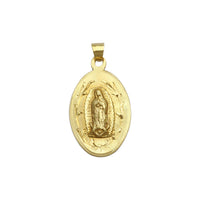 Our Lady of Guadalupe Oval Vined Pendant (14K) front - Popular Jewelry - New York