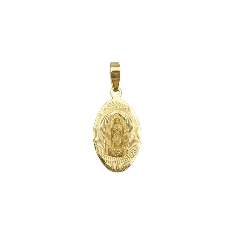 Our Lady of Guadalupe Radiant Oval Pendant (14K) front - Popular Jewelry - New York