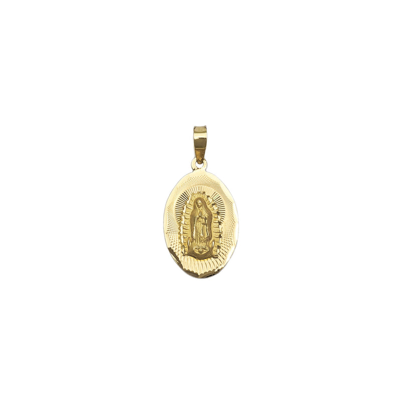 Our Lady of Guadalupe Radiant Oval Pendant Small (14K) front - Popular Jewelry - New York
