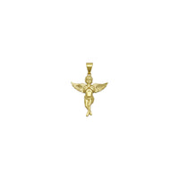 Wisiorek z akcentem modlącego się małego aniołka (14K) przód - Popular Jewelry - Nowy Jork