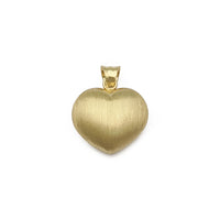 Pingente de coração com acabamento escovado inchado grande (14K) frontal - Popular Jewelry - New York