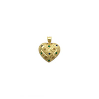 Prednja prekrivena točkastim privjeskom u obliku srca (14 K) - Popular Jewelry - New York
