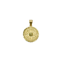Reversible Aztec Calendar and Compass Pendant (14K)