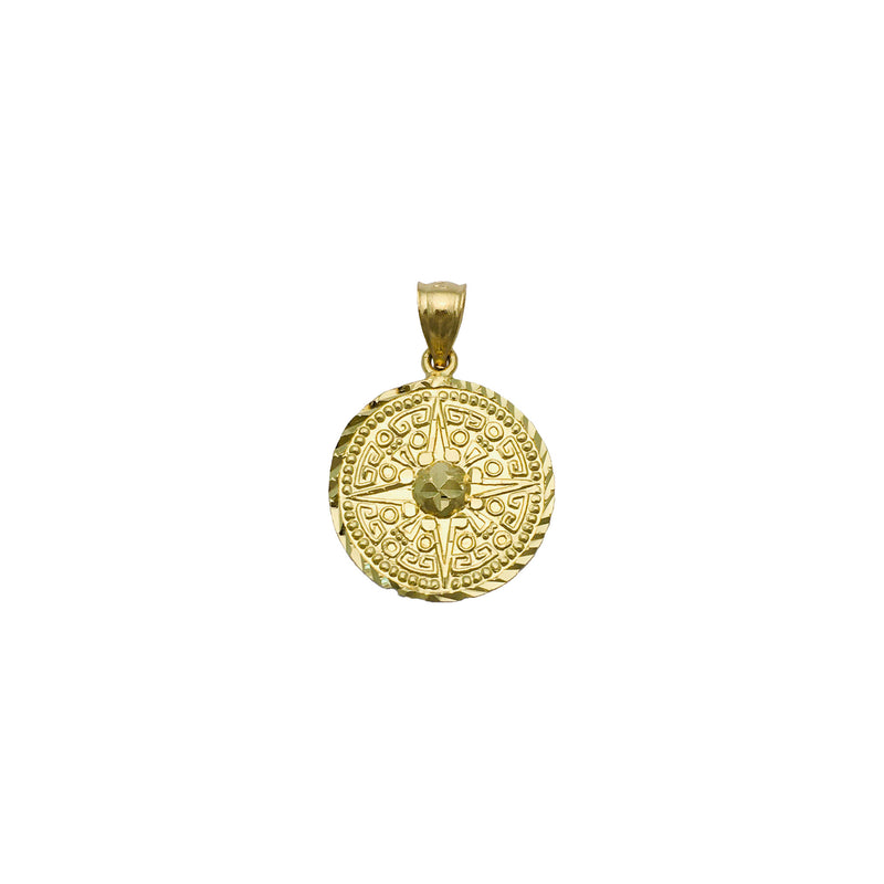 Reversible Aztec Calendar and Compass Pendant (14K) – Popular J
