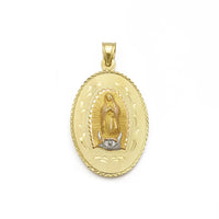 Reversible Sacred Heart of Jesus and Guadalupe Oval Pendant (14K) side - Popular Jewelry - ញូវយ៉ក