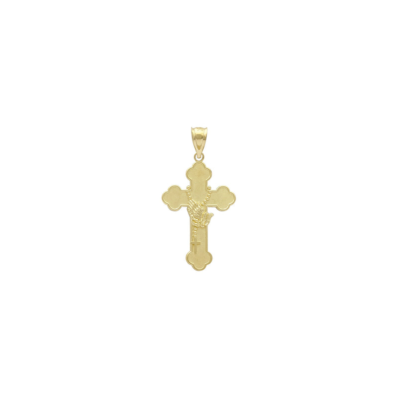 Rosary's Prayer Budded Cross Pendant (14K) front - Popular Jewelry - New York