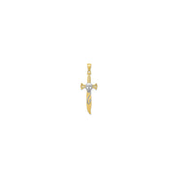 Skull and Snake Sword Pendant (14K) front - Popular Jewelry - New York