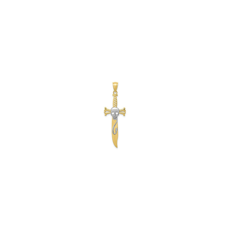 Skull and Snake Sword Pendant (14K) front - Popular Jewelry - New York