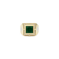 Anel quadrado falso esmeralda de dois tons (14K) - Popular Jewelry - New York