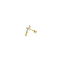 Clous d'oreilles croix en forme de larme (14K) côté - Popular Jewelry - New York