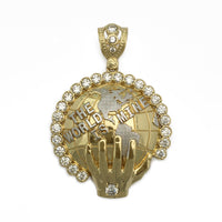 A világ az én jeges medál (14K) elöl - Popular Jewelry - New York