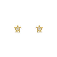 Gemstone شيلڊ Turtle Stud Earrings White (14K) front - Popular Jewelry - نيو يارڪ