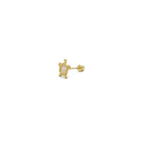 Gemstone Shelled Turtle Stud Earrings White (14K) side - Popular Jewelry - New York