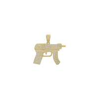 Icy Submachine Gun Pendant (14K) front - Popular Jewelry - New York