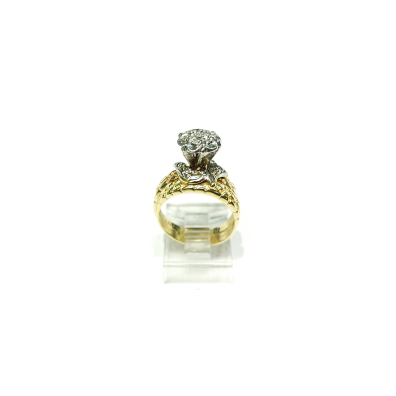 Diamond Engagement Double Ring Yellow Gold (14k) Popular Jewelry - New York