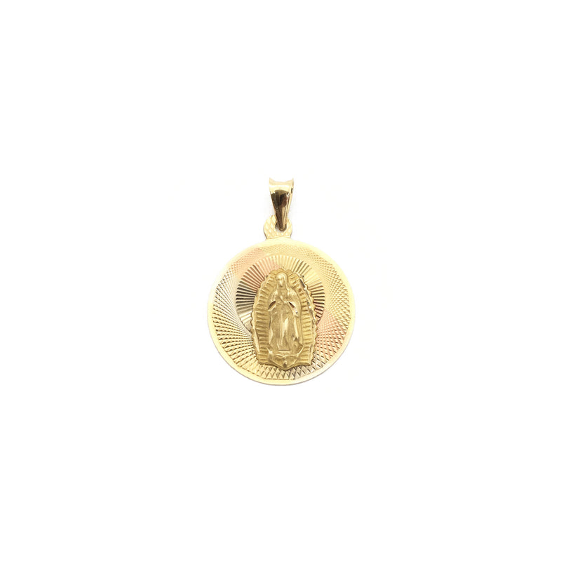Our Lady of Guadalupe Medallion Pendant Small (14K) front - Popular Jewelry - New York