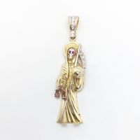 Santa Muerte s předek Scale CZ (14K) vpředu - Popular Jewelry - New York