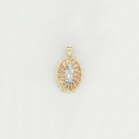 Tri-Color Guadalupe Medallion Pendant (14K) - Popular Jewelry - New York
